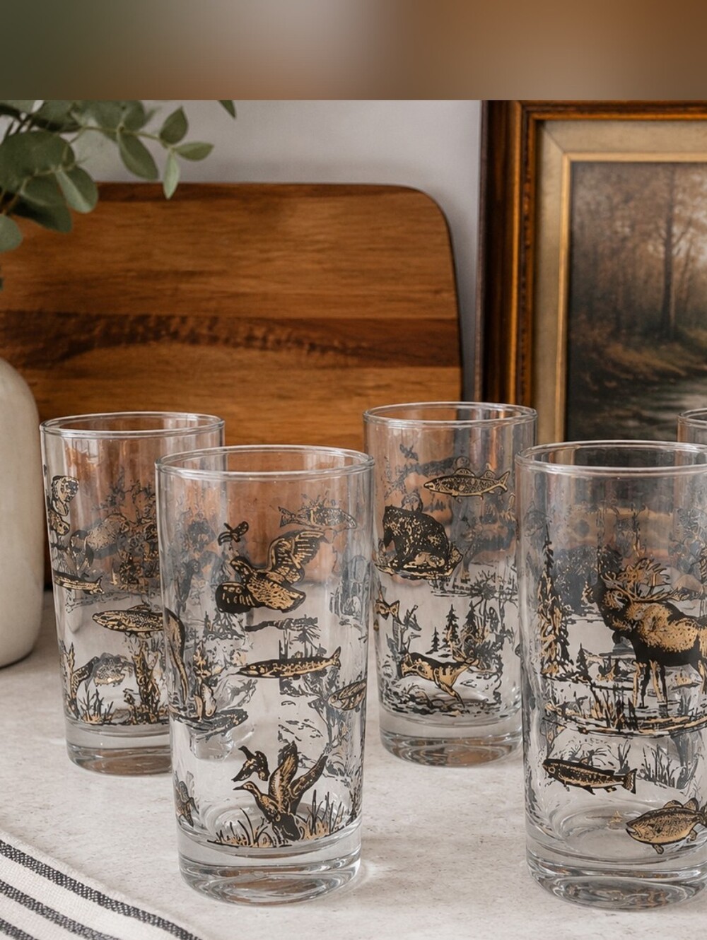 MCM Wildlife Set Of 5 Glasses